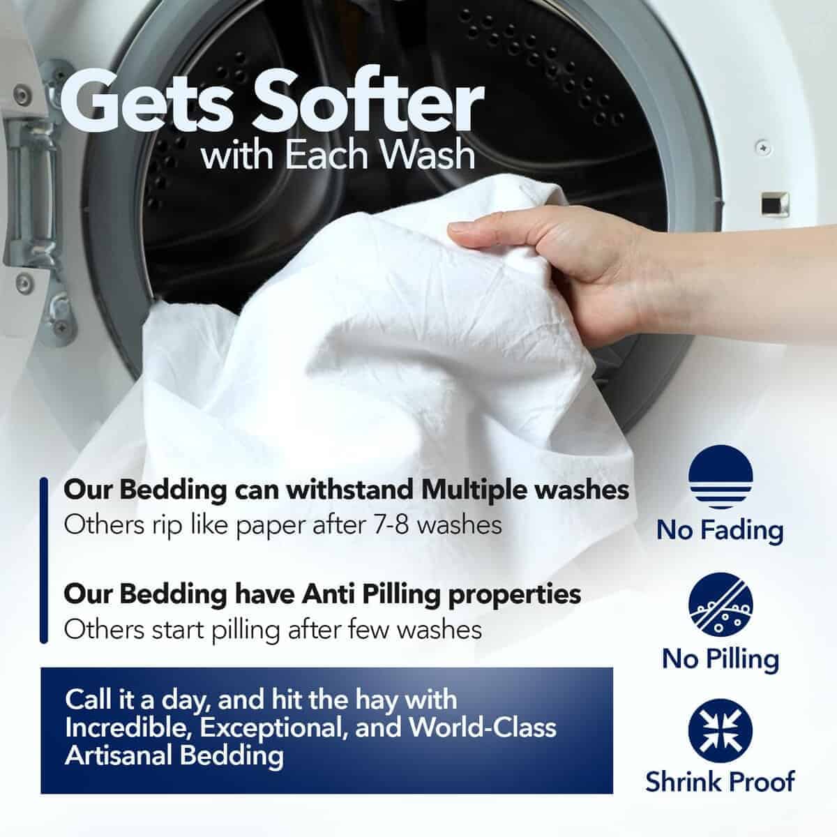 TEXAS LINEN CO. Juego de Sábanas de Algodón -Azul Claro - Imagen 8