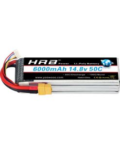 Batería Lipo HRB 14.8V 6000mAh 4S 50C con Conector XT60