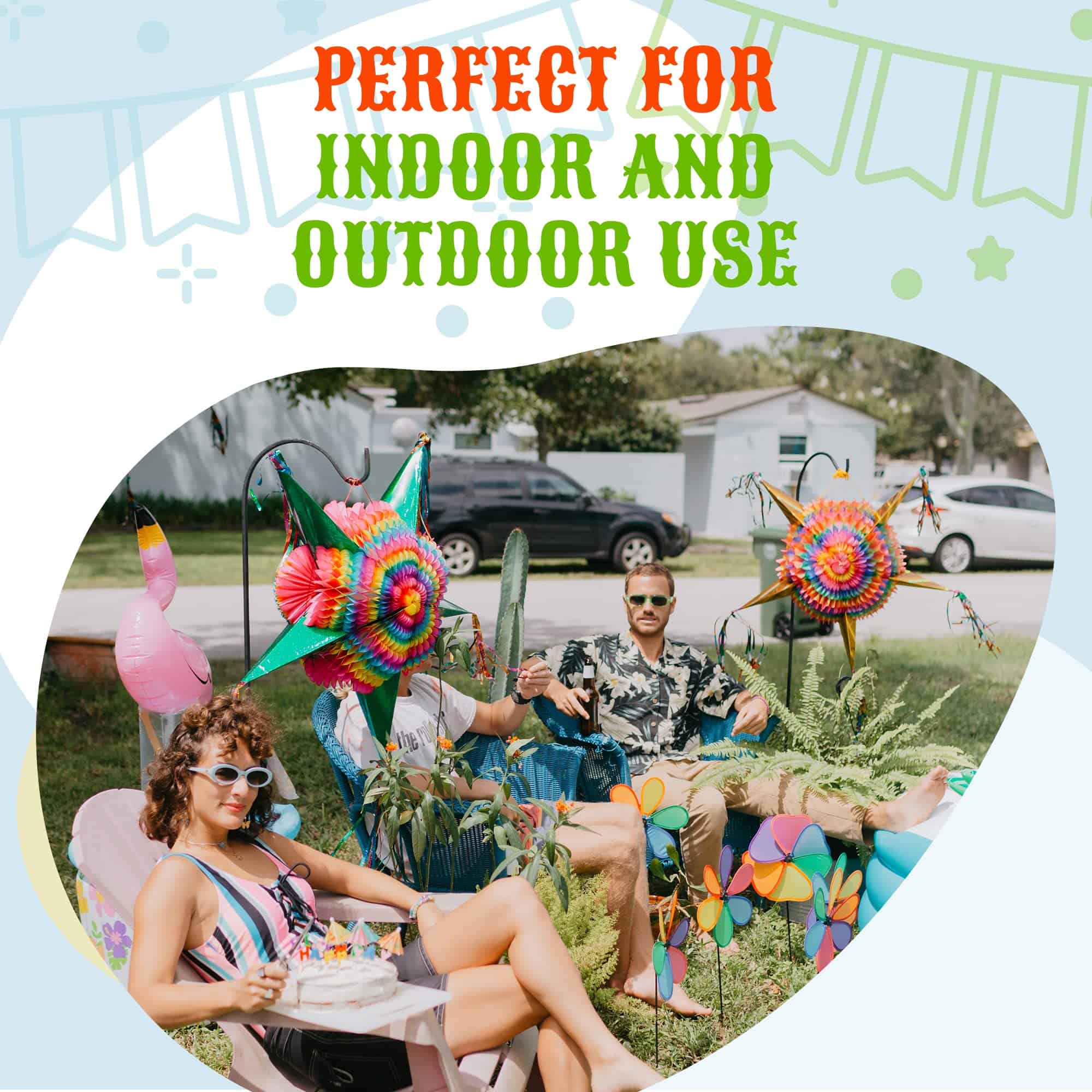 Piñata Estrella Grande con Conos Dorados y Cuerda de 30 - Imagen 3