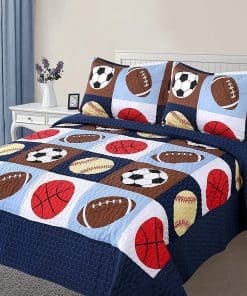 Set de colcha y cobertor tamaño completo de 3 piezas Golden