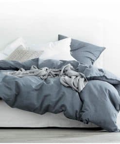 Set de ropa de cama de chambray de algodón lavado Eikei en