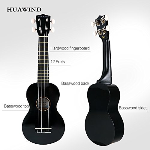 HUAWIND 21 Pulgadas Soprano Ukulele para Principiantes, - Imagen 3