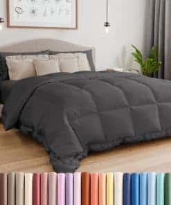 Edredón Alternativo de Tamaño California King, Gris Oscuro