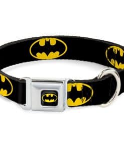 Collar para perro BMC-Batman Negro/Amarillo - Escudo de