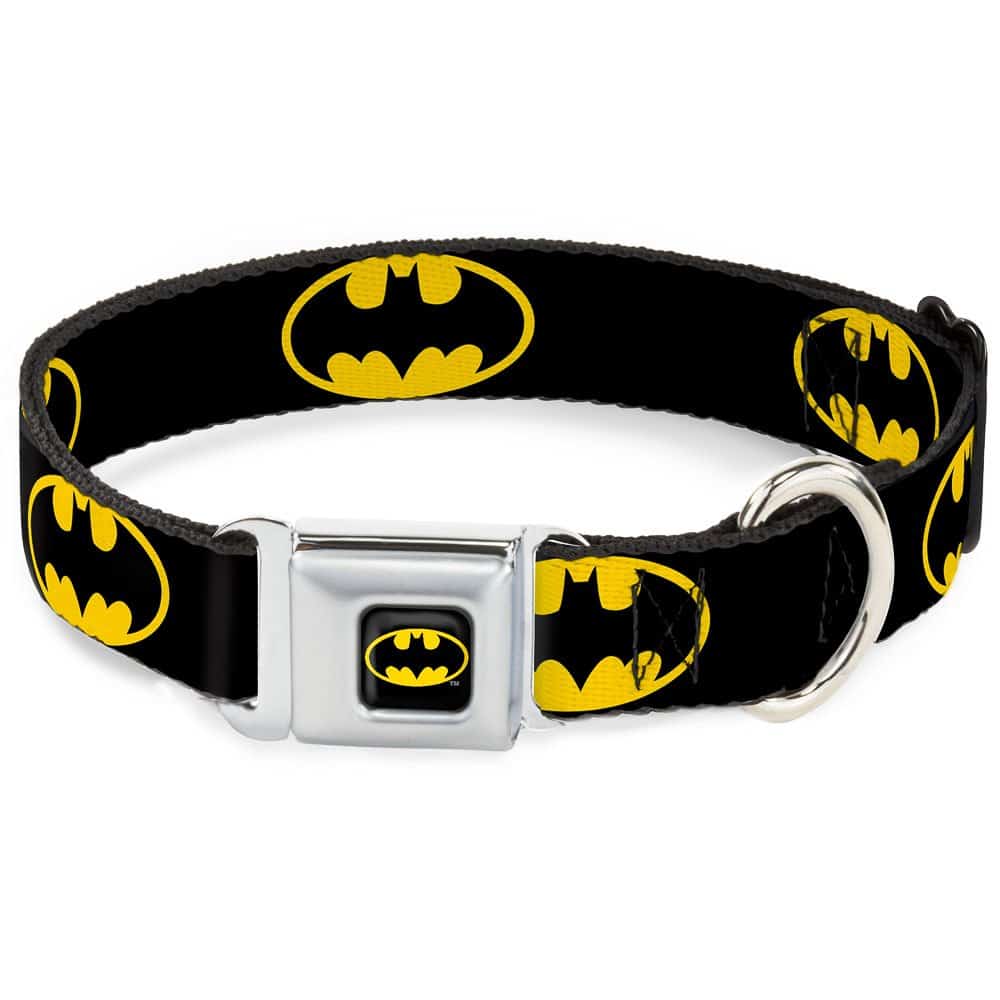 Collar para Perro BMC-Batman Negro/Amarillo - Escudo de