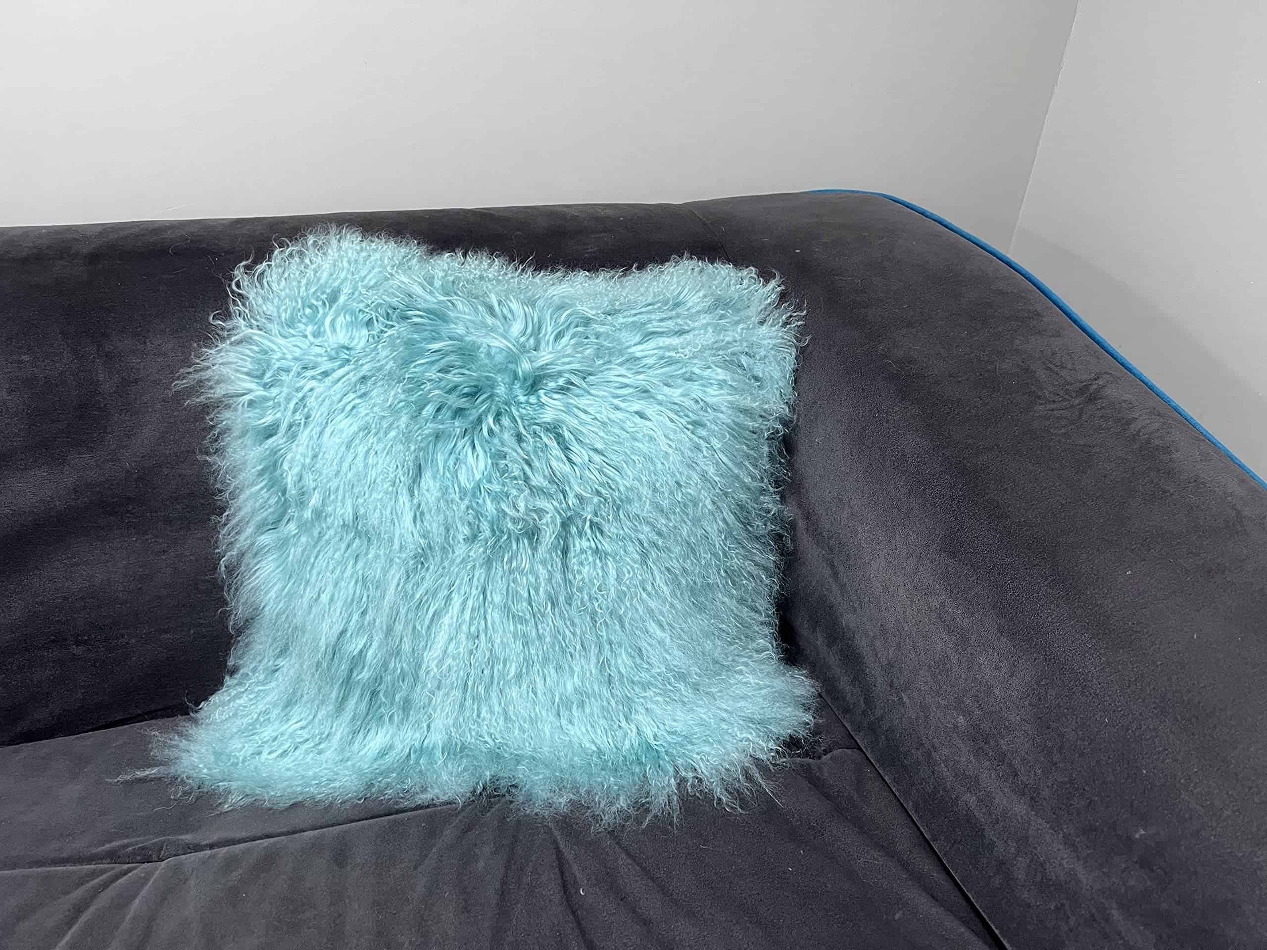 Funda de cojín/almohada de 100% auténtica piel de cordero - Imagen 7