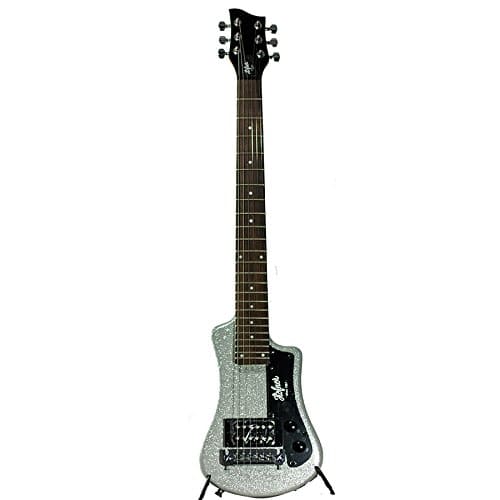 Guitarra de viaje Hofner Shorty Limited con funda - Plata