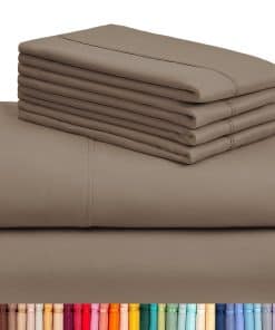 Juego de sábanas LuxClub de 6 piezas -Kaki Oscuro