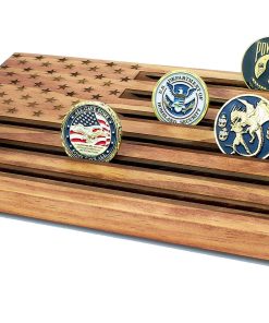 Exhibidor de monedas de desafío con diseño de bandera