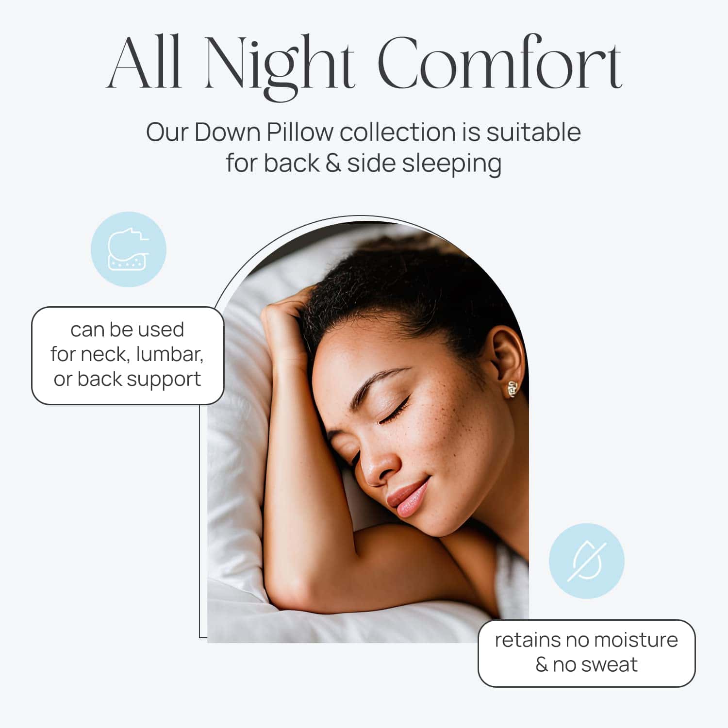 Almohada Firme de Plumón de Ganso King Size 20x36 Pulgadas, - Imagen 5