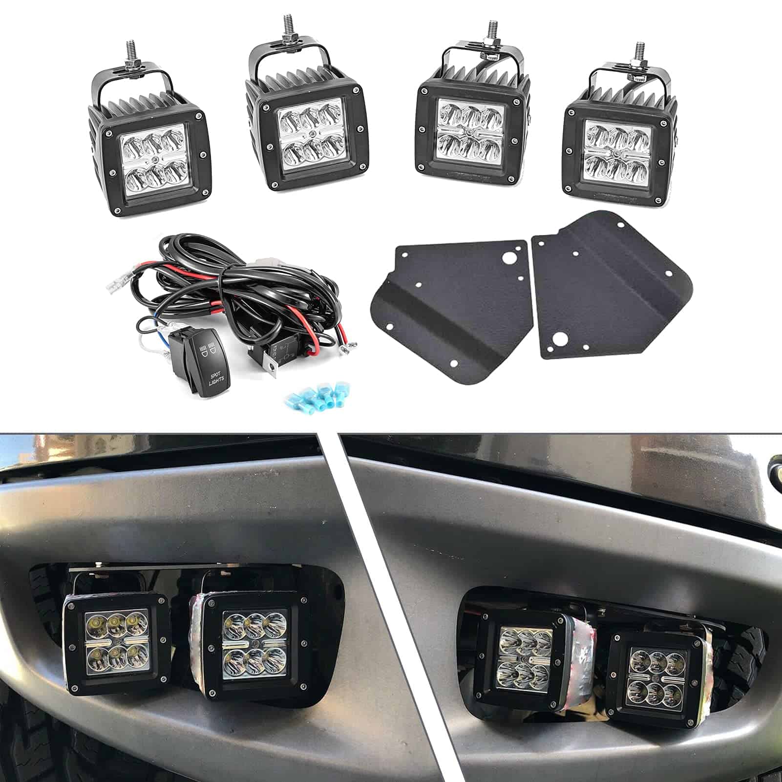 4X 24W Luz LED Pod & Soportes de Montaje Ocultos para - Imagen 10