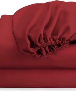 Sábana Ajustable Tamaño Individual-Burdeos Sábana Inferior