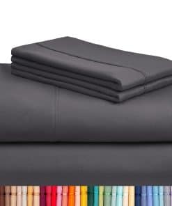 Juego de sábanas LuxClub de 4 piezas para -Gris Oscuro