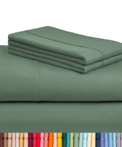 Juego de Sábanas LuxClub 4 PC King, -Verde Musgo Árbol