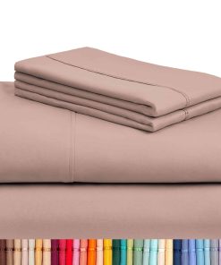 Juego de sábanas LuxClub de 4 piezas para cama -Rosa Perla