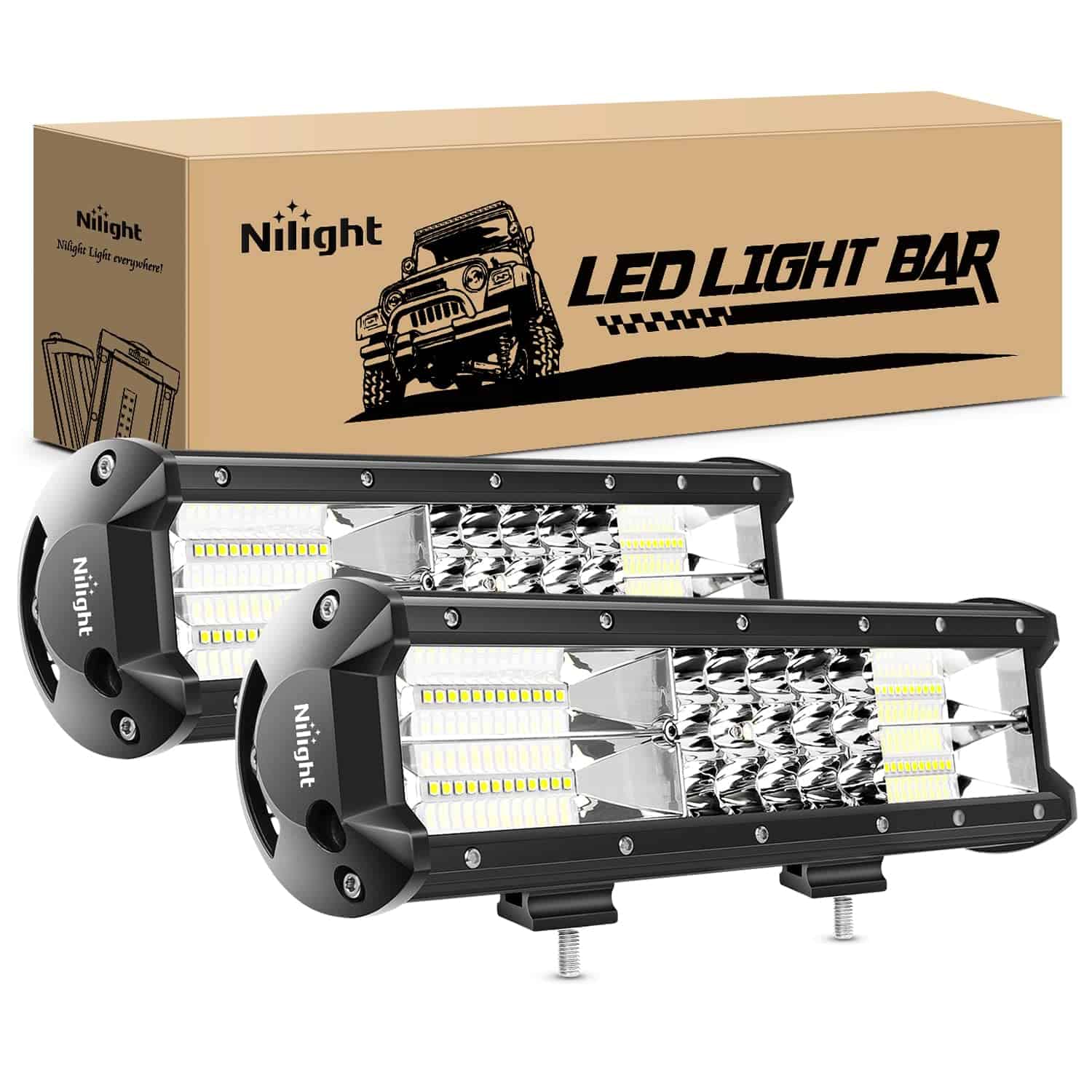 Nilight - 18002C-B 2PCS 12 pulgadas 180W Triple Fila Luces