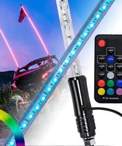 True Mods 2pc 4ft RGB LED Whip Light para UTV ATV [Control