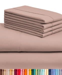 Juego de sábanas LuxClub de 6 piezas -Rosa Perla