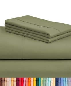 Juego de sábanas LuxClub de 6 piezas para -Olive