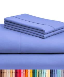 Juego de Sábanas LuxClub 4 PC King, -Violeta Azul