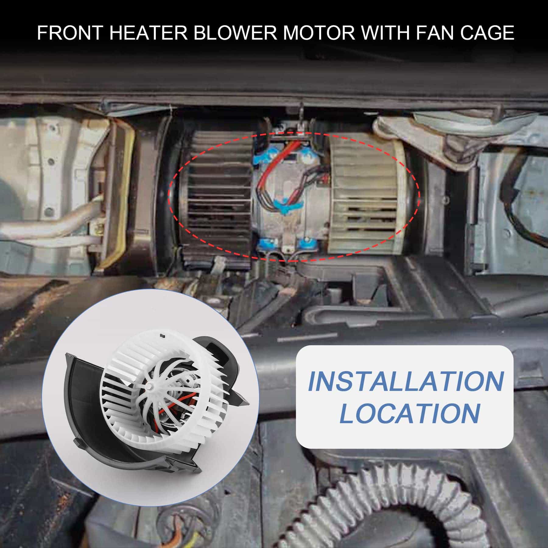 Motor del soplador de la calefacción y la jaula delantera - Imagen 5