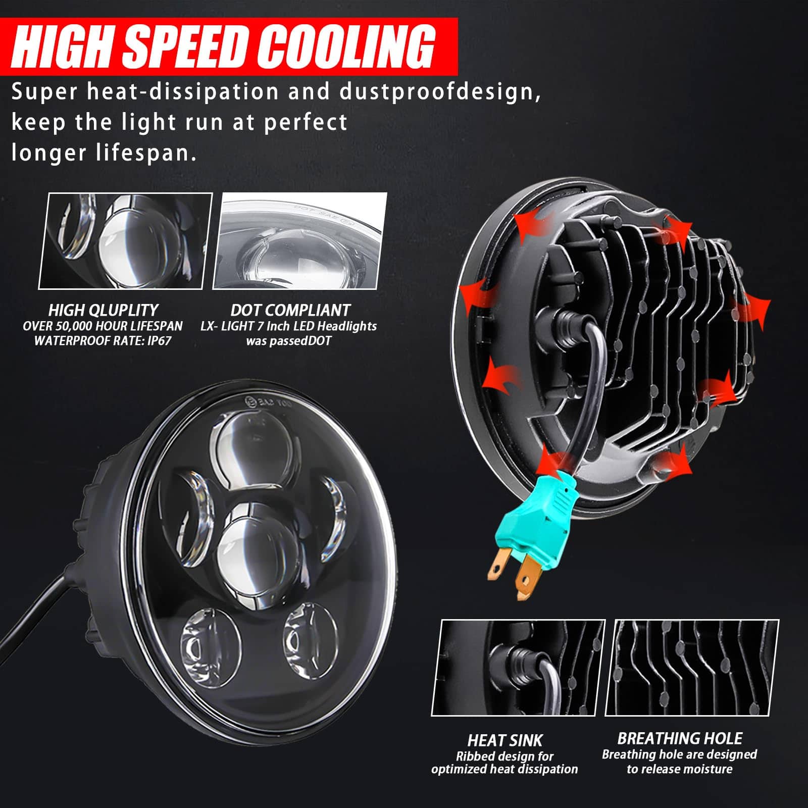 SKTYANTS 5.75" Pulgadas Carcasa de Faros con 5 3/4" Luz - Imagen 5