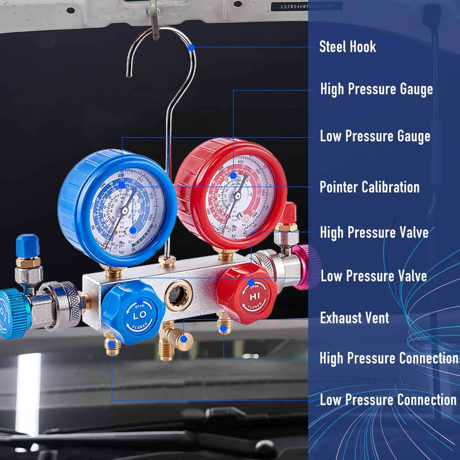 BACOENG 3.6CFM 1/4HP Bomba de Vacío de Aire Acondicionado - Imagen 7