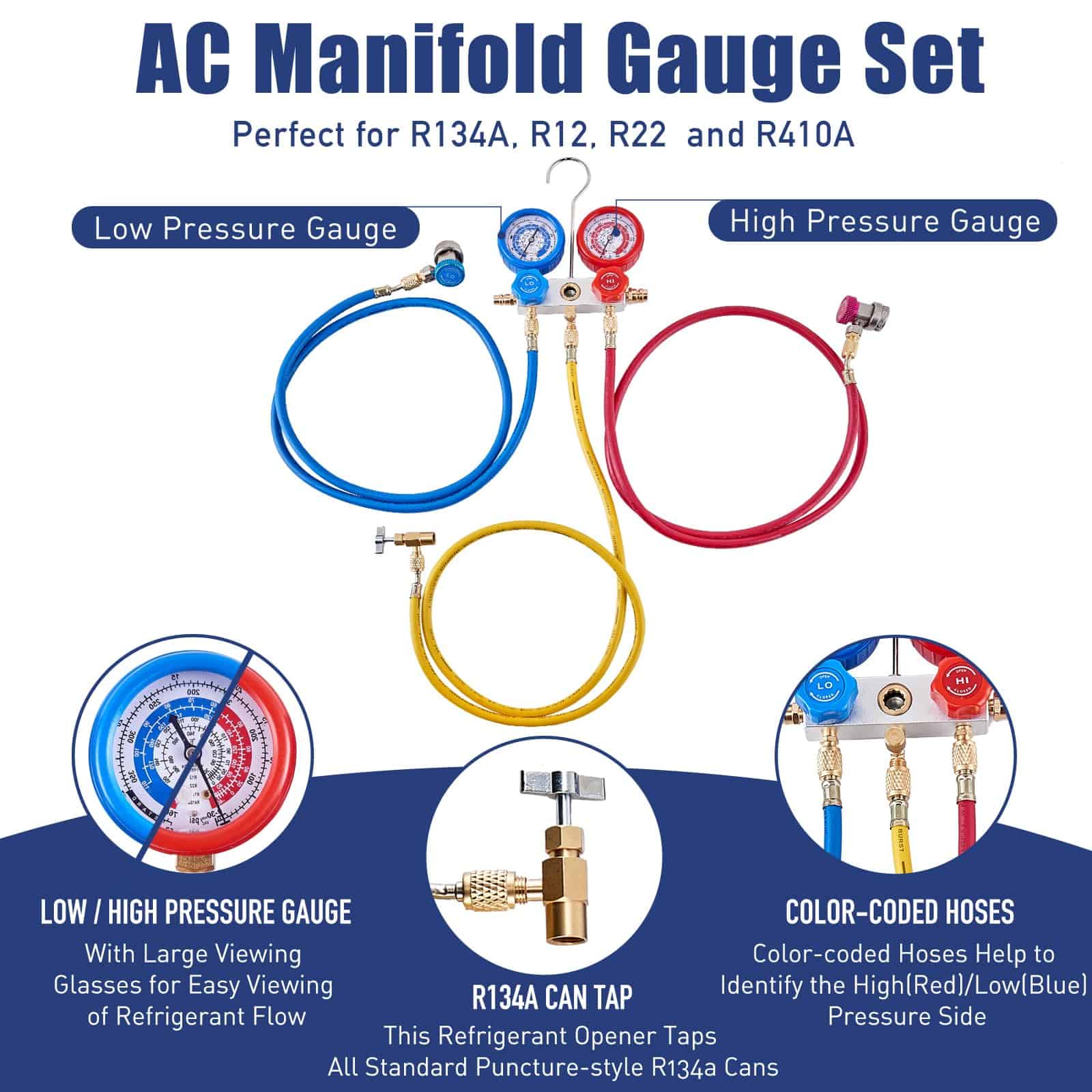 BACOENG 3.6CFM 1/4HP Bomba de Vacío de Aire Acondicionado - Imagen 6