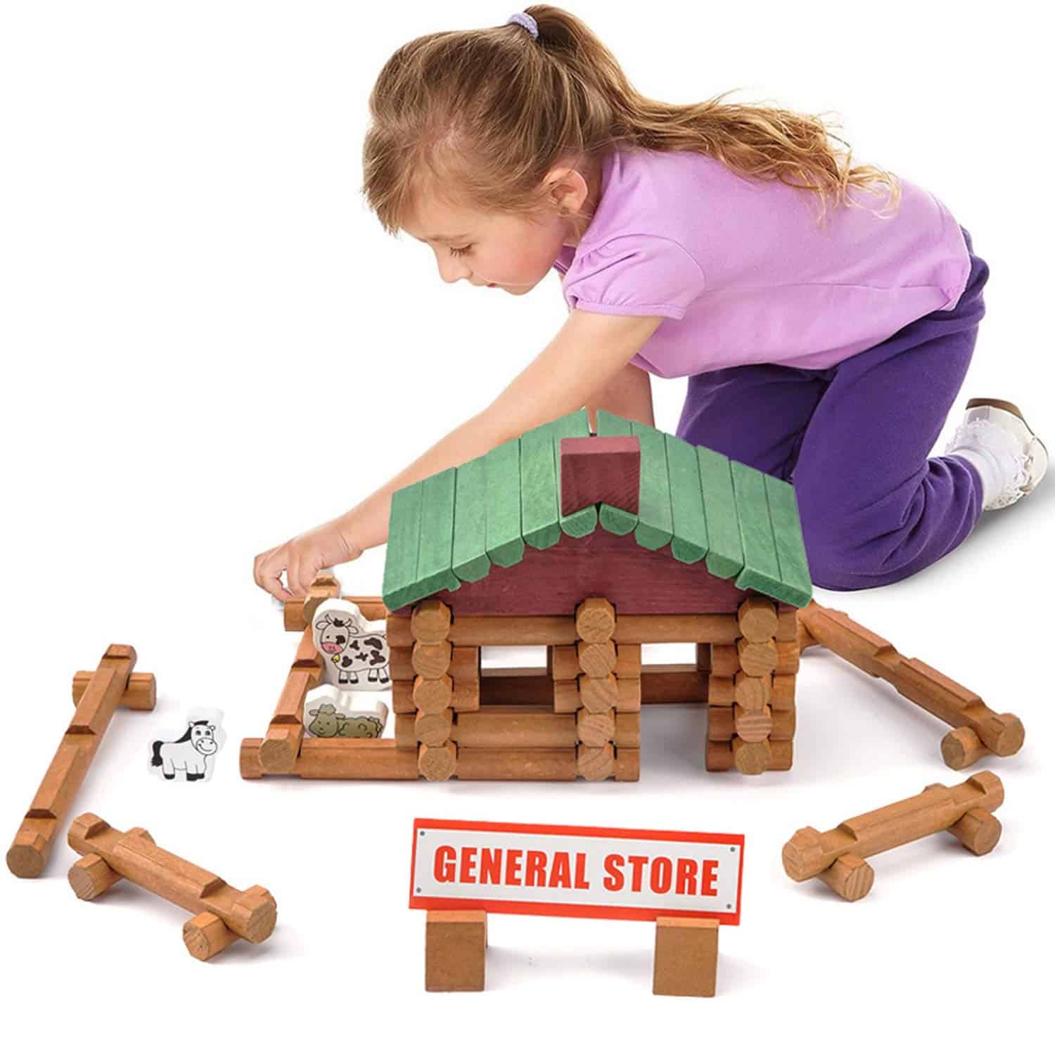 Juego de Bloques de Madera WonderToys de 170 Piezas para - Imagen 3