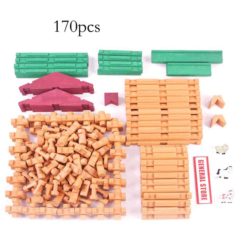 Juego de Bloques de Madera WonderToys de 170 Piezas para - Imagen 7