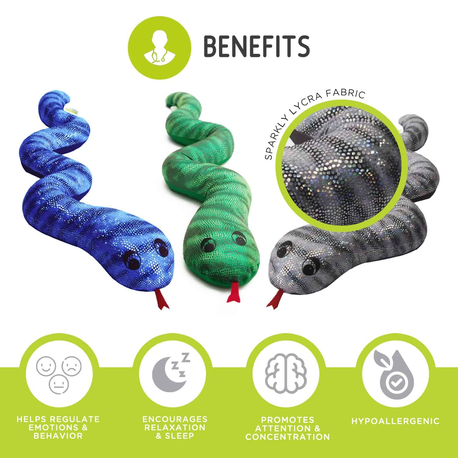 Peluche Serpiente Ponderada manimo para Niños y Adultos - - Imagen 3