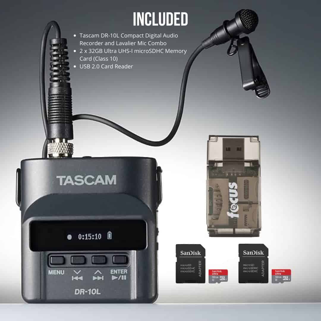 Grabadora de audio digital Tascam DR-10L y micrófono - Imagen 8