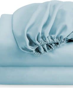 Sábana Ajustable Tamaño King - Sábana Ajustada Azul Claro
