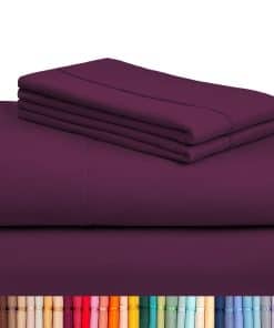 Juego de sábanas de 4 piezas LuxClub Queen, -15 - Berenjena