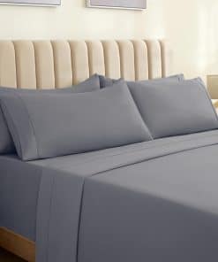 Juego de sábanas LuxClub de 6 piezas en -Gris Claro