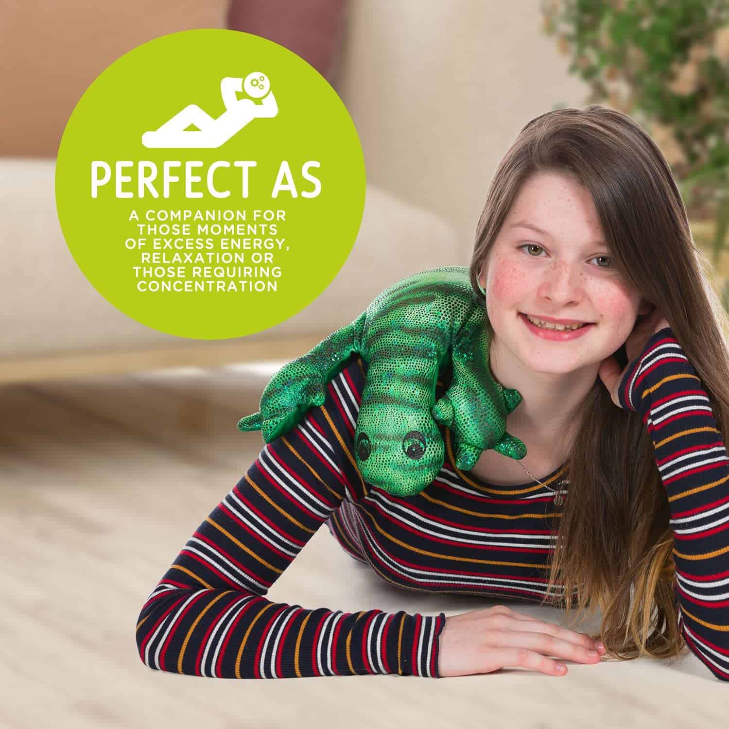 Peluche de lagarto ponderado manimo para niños y adultos - - Imagen 7