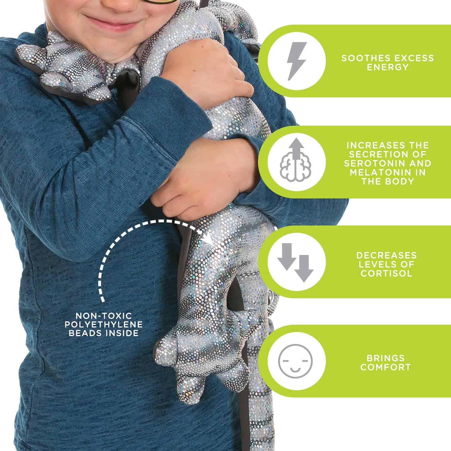 Peluche de lagarto ponderado manimo para niños y adultos - - Imagen 4