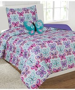 Set de Funda Nórdica de Mariposas azul/turquesa y morado