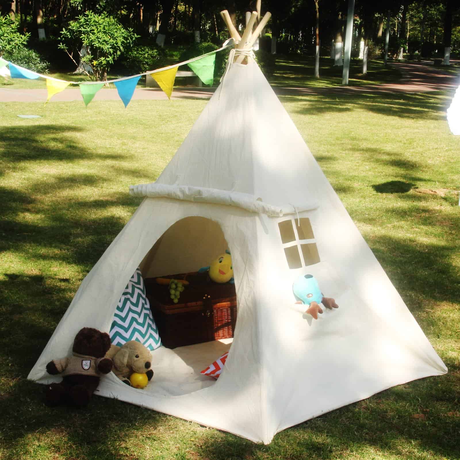 Casa de Juegos para Niños Lavievert Teepee Indio de Lona