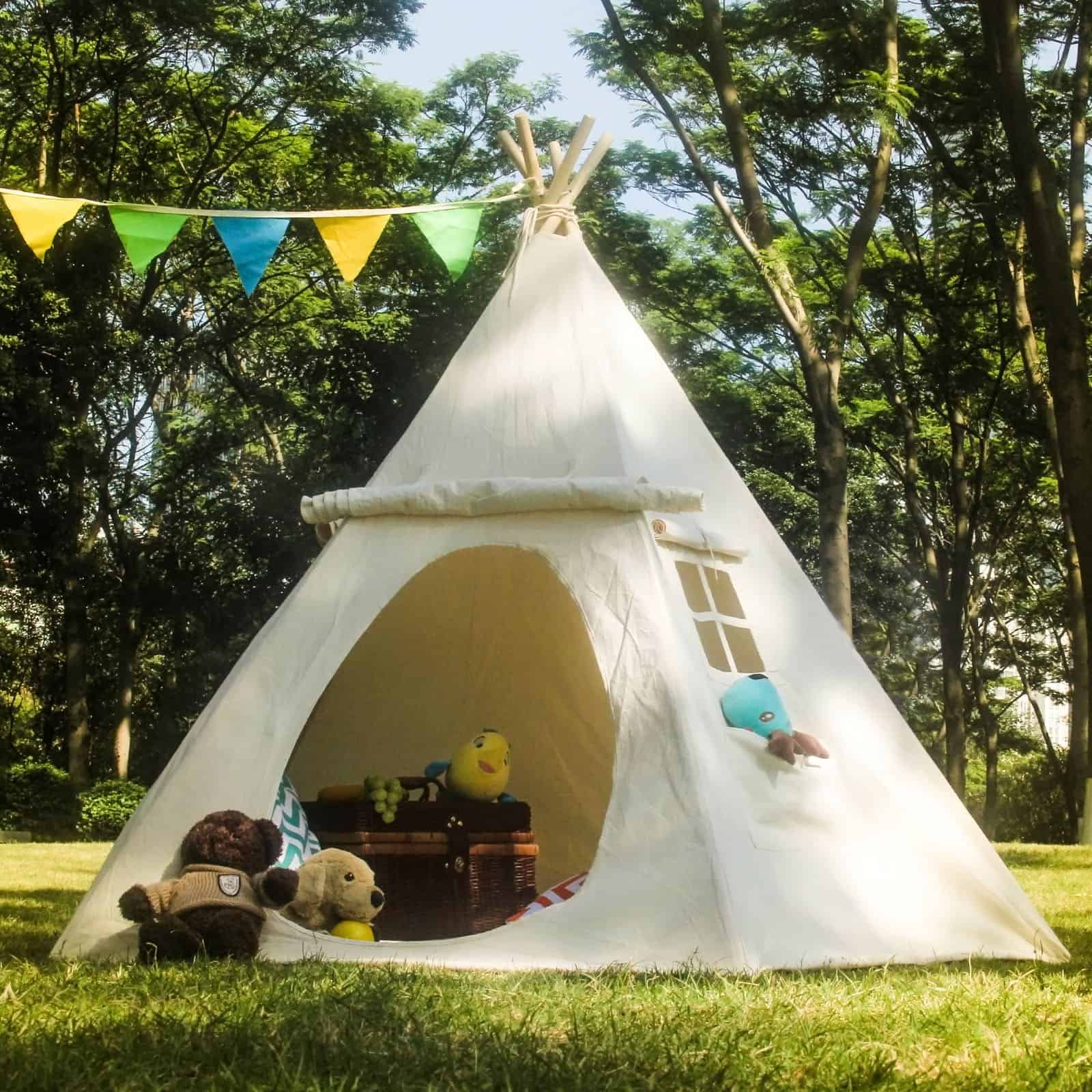 Casa de Juegos para Niños Lavievert Teepee Indio de Lona - Imagen 8