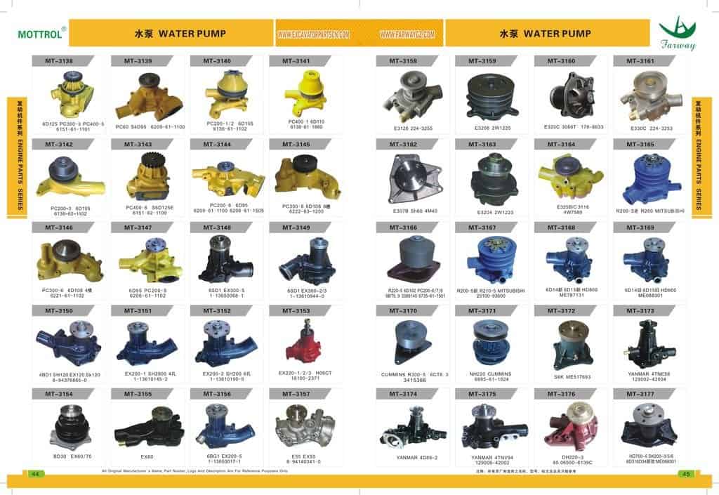 Bomba de agua 6206-61-1100 6206-61-1101 6206-61-1102 - Imagen 8