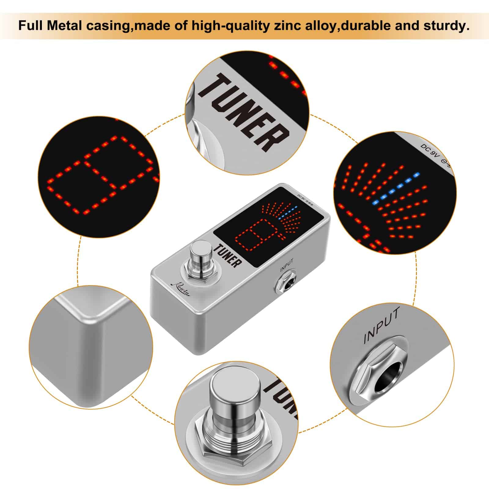 Pedal Afinador Cromático de Guitarra de Alta Precisión - Imagen 4