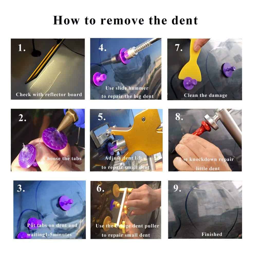 Kit de Reparación de Abolladuras sin Pintura DIY - Gliston - Imagen 8