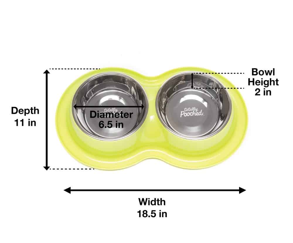 Comedero doble grande verde Totally Pooched con tazones de - Imagen 6