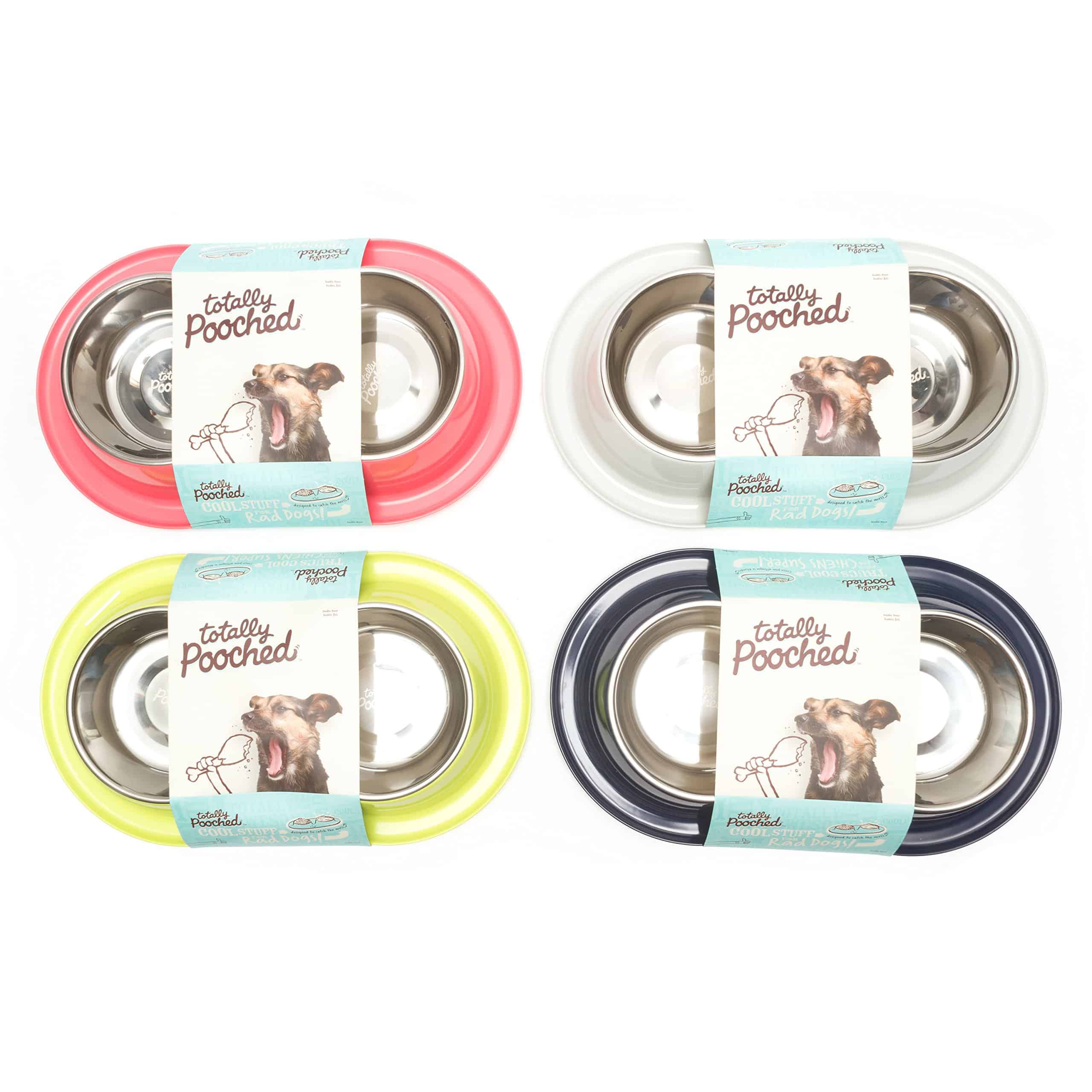 Comedero doble grande verde Totally Pooched con tazones de - Imagen 5