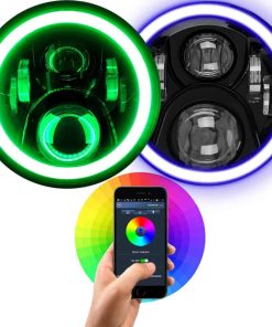 Faros LED Aukmak de 7 pulgadas con Anillo Halo RGB Angel