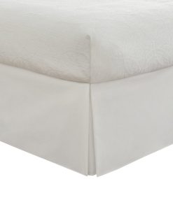 Faldón de cama sin arrugas 650TC (California King, Blanco