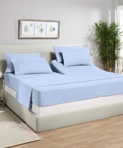 Juego de sábanas Flex Top king para camas -Azul Claro Sólido