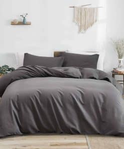 Juego de Funda de Edredón PHF Queen Size, Mezcla de Lino y