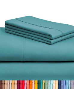 Juego de sábanas LuxClub de 4 piezas para -Teal